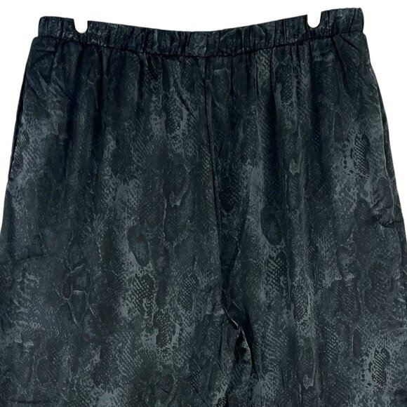 Rebecca Minkoff Women's Pull-on Satin Snake Print Black Lounge Pant Size 2X NWOT - Picture 4 of 10